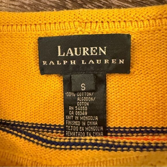 Lauren Ralph Lauren Multi Colored Stripe Cotton Sweater - Picture 4 of 7